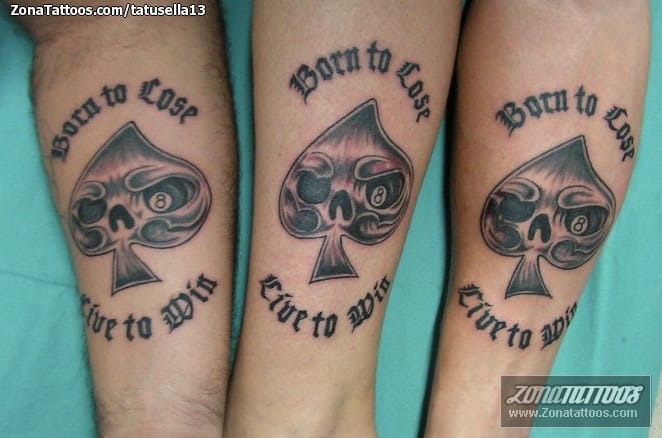 Tattoo photo Spades, Skulls, Arm