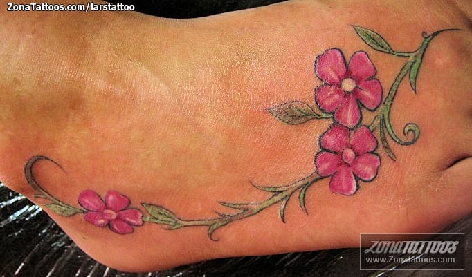 Foto de tatuaje Flores, Plantas, Pie