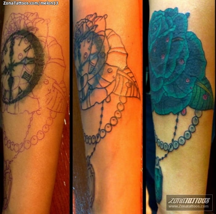 Tattoo photo Flowers, Roses, Cover Up