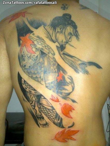 Tattoo photo Samurai, Asian, Back