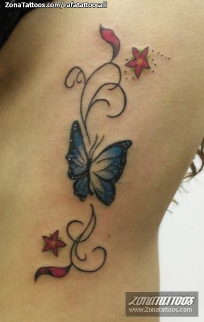 Foto de tatuaje Mariposas, Filigranas