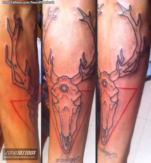 Tattoo photo Deers, Triangles, Skeletons