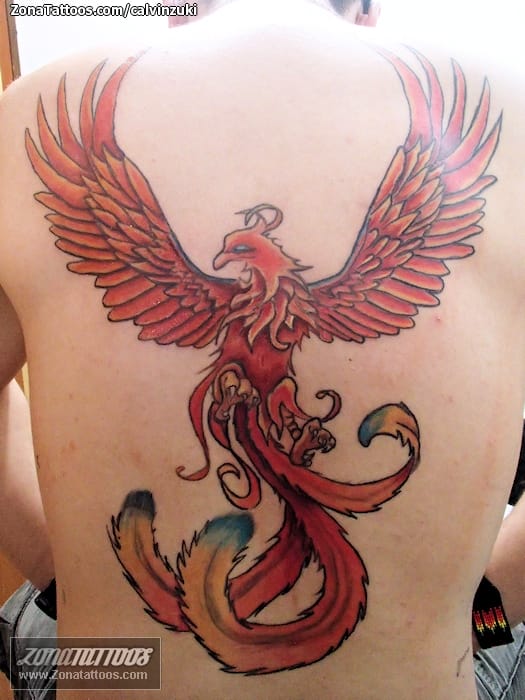 Tattoo photo Phoenix, Fantasy, Back