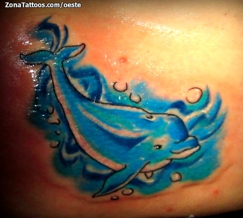 Foto de tatuaje Delfines, Agua, Animales