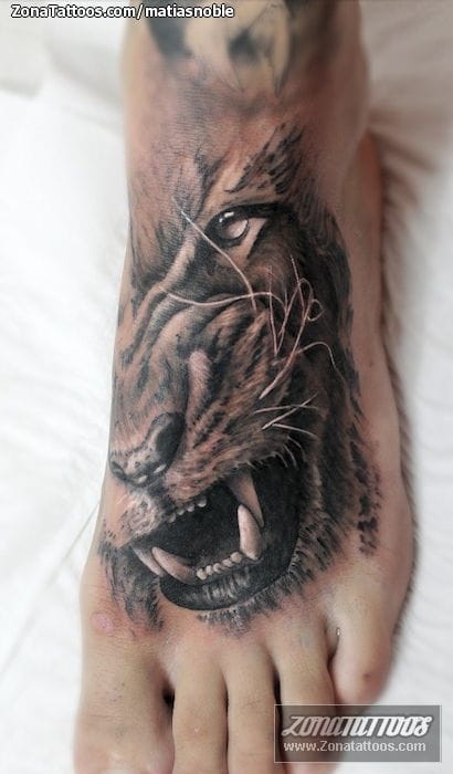 Tattoo photo Tigers, Animals, Instep