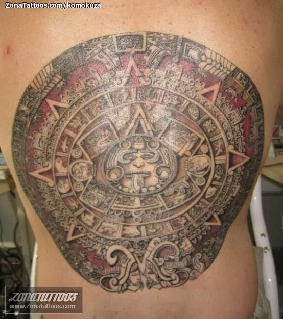 Tattoo of Aztec, Back, Calendars