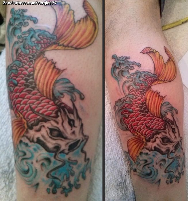 Foto de tatuaje Koi, Peces, Orientales