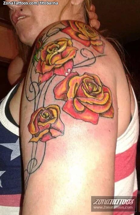 Tattoo photo Roses, Flowers