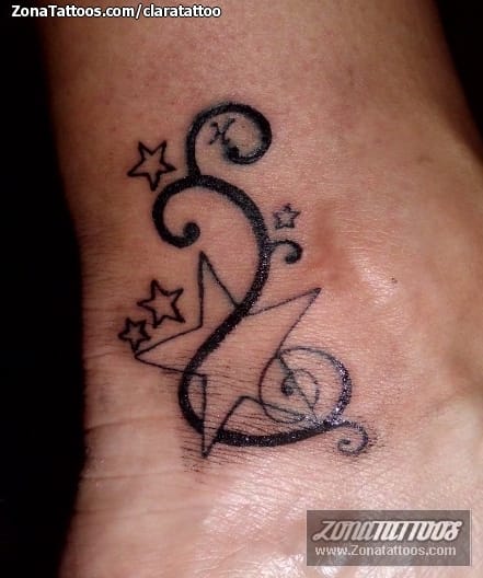 Tattoo photo Stars, Ankle, Flourish