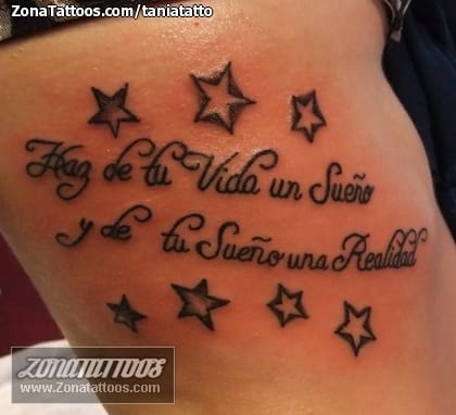 Foto de tatuaje Letras, Estrellas, Frases