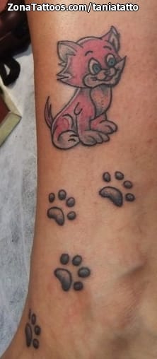 Foto de tatuaje Animales, Gatos, Huellas