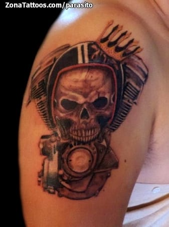 Tattoo photo Skulls, Engines, Mechanics