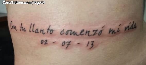 Foto de tatuaje Frases, Letras