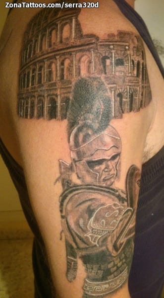 Tattoo photo Warriors, Monuments