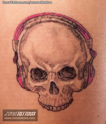 Tattoo photo Skulls, Headphones