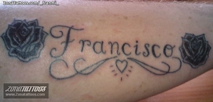 Tattoo photo Francisco, Names, Letters