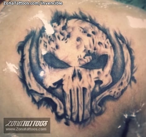 Tattoo of The Punisher, Skulls, Comics