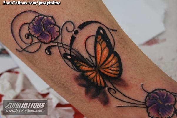 Foto de tatuaje Mariposas, Insectos, Filigranas