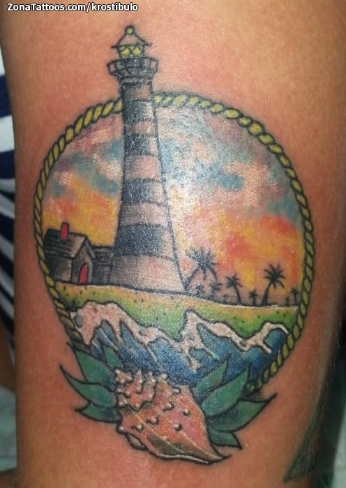 Tattoo photo Lighthouses, Shells, Landscapes