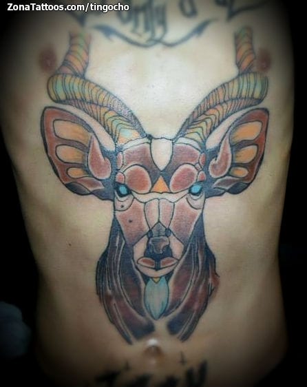 Tattoo photo Deers, Chest, Animals