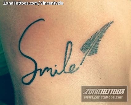 Foto de tatuaje Letras, Plumas