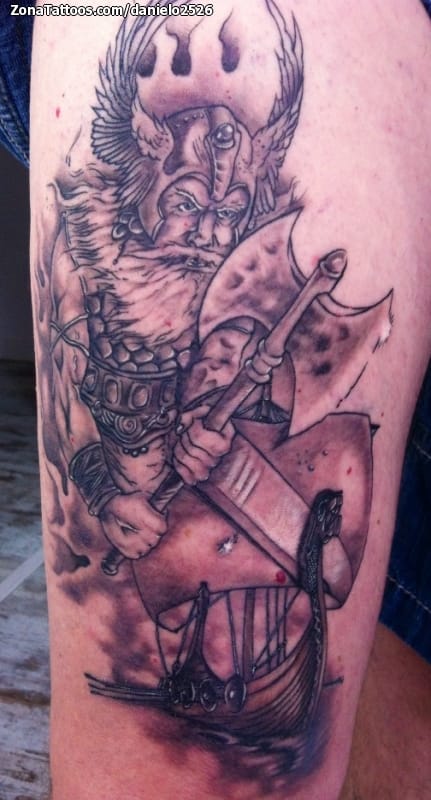 Foto de tatuaje Vikingos, Guerreros, Barcos