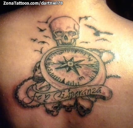 Tattoo photo Skulls, Compasses