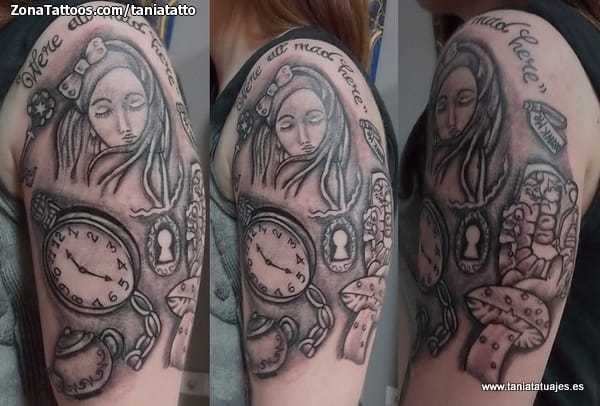 Tattoo photo Fairytales, Literature, Clocks