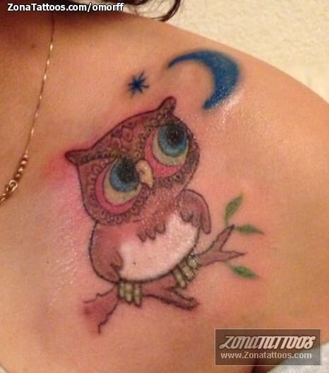 Foto de tatuaje Búhos, Aves, Animales