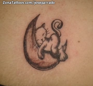 Tattoo photo Moons, Cats, Animals