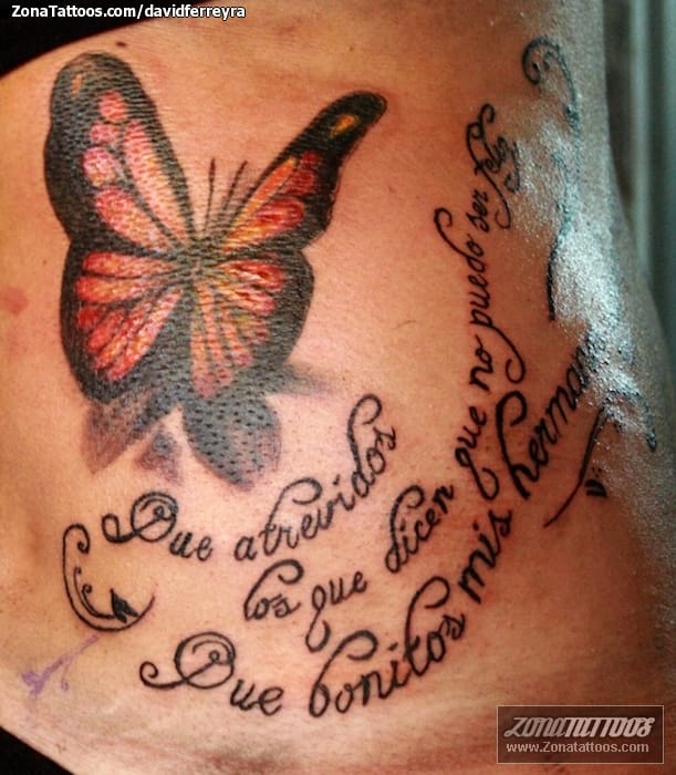 Tattoo photo Butterflies, Messages, Letters