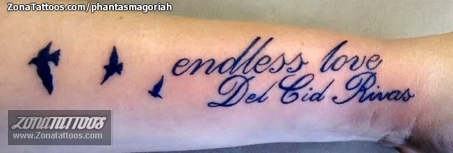 Foto de tatuaje Frases, Letras, Aves