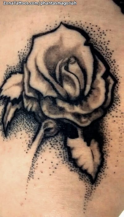 Foto de tatuaje Rosas, Flores, Puntillismo