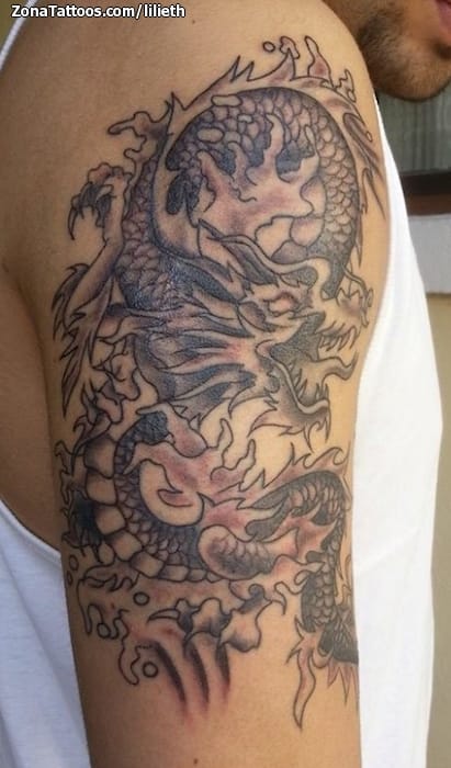 Foto de tatuaje Dragones, Fantasía