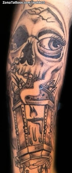 Tattoo photo Skulls, Lighthouses, Candles