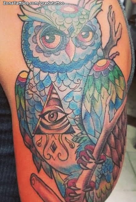 Tattoo photo Owls, Birds, Animals