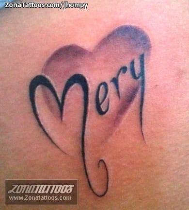 Tattoo photo Names, Letters, Hearts