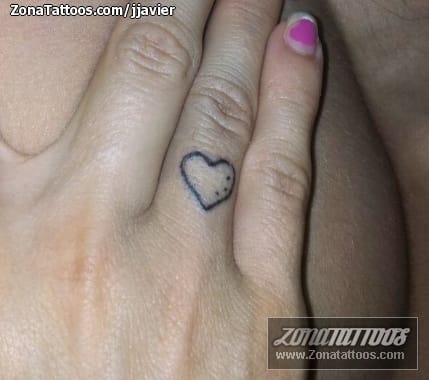 Foto de tatuaje Corazones, Dedos, Pequeños