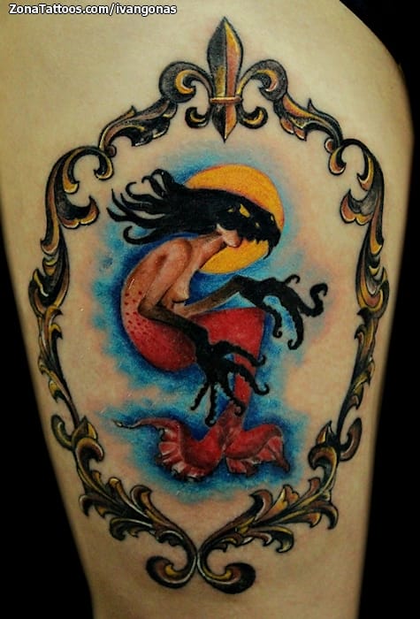 Foto de tatuaje Fantasía, Sirenas, Ornamentos