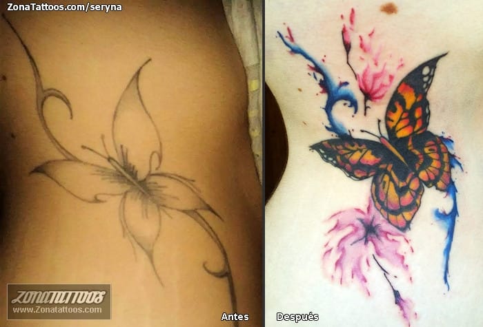 Foto de tatuaje Mariposas, Cover Up, Insectos