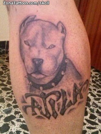 Foto de tatuaje Perros, Animales, Letras