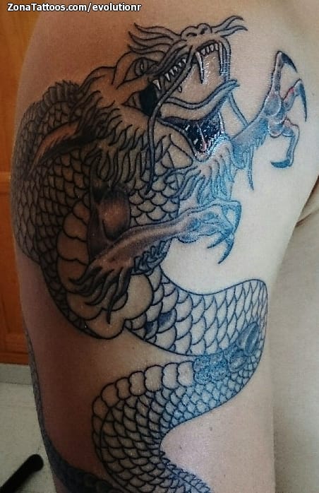 Foto de tatuaje Dragones, Orientales