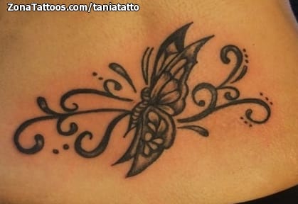 Tattoo photo Butterflies, Flourish, Insects