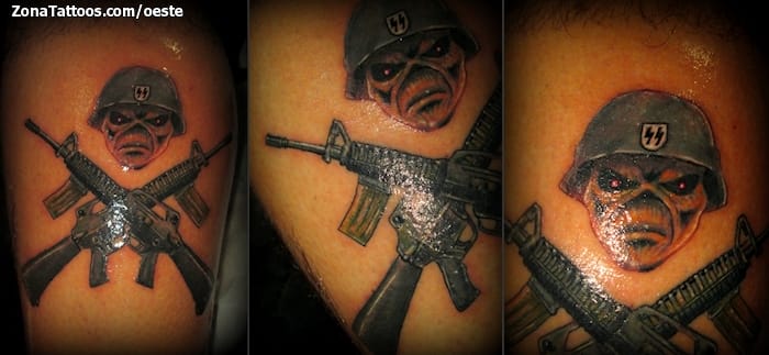 Foto de tatuaje Iron Maiden, Armas, Cascos