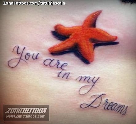 Tattoo photo Messages, Starfish, Letters