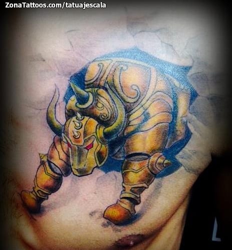 Tattoo photo Bulls, Armors, Chest