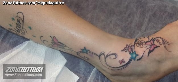 Foto de tatuaje Mariposas, Filigranas, Estrellas