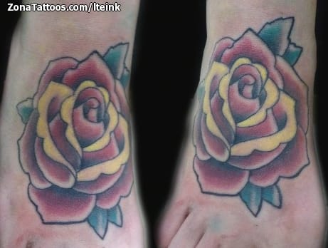 Foto de tatuaje Rosas, Flores, Empeine