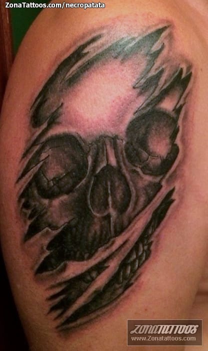 Tattoo photo Skulls, Gothic, Cracks