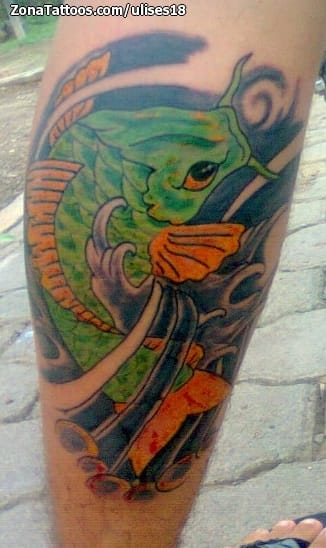 Foto de tatuaje Koi, Peces, Orientales